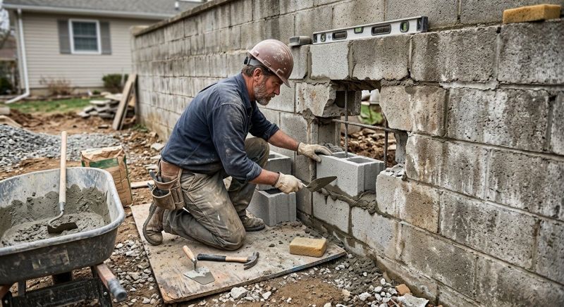 Block Wall Repair in South Sioux City, NE