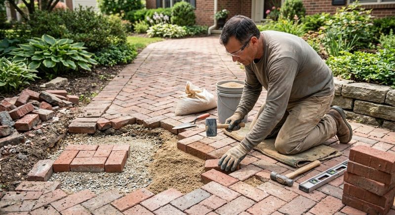 Brick Pathway Repair in Sioux City, IA