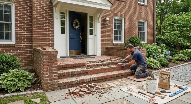 Brick Stoop Repair in Sioux City, IA