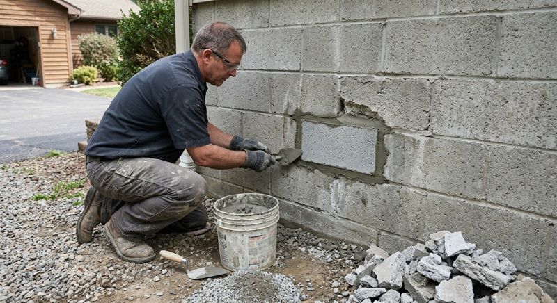 Cinder Block Wall Repair in Le Mars, IA