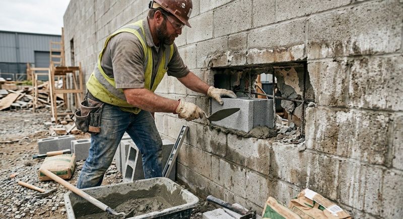 Cinder Block Wall Repair in Moville, IA