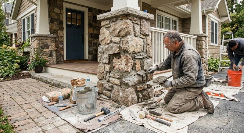 Stone Column Repair in Sioux City, IA